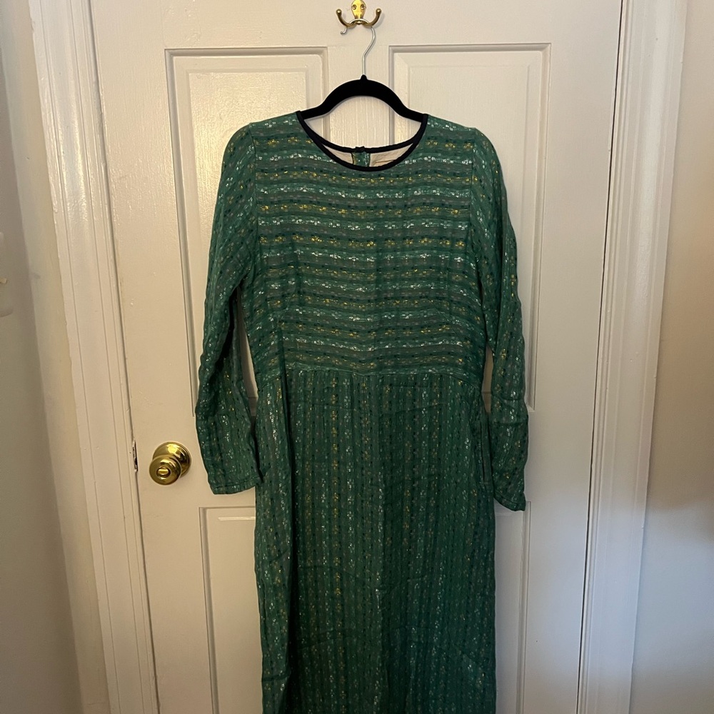 Ace & Jig Green Metallic Long Sleeve Dress